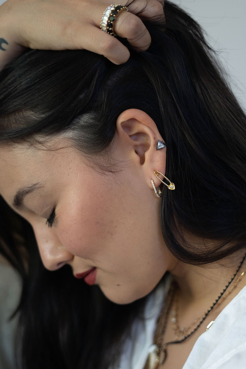 MINI DIAMOND SAFETY PIN EARRING – Anita Ko
